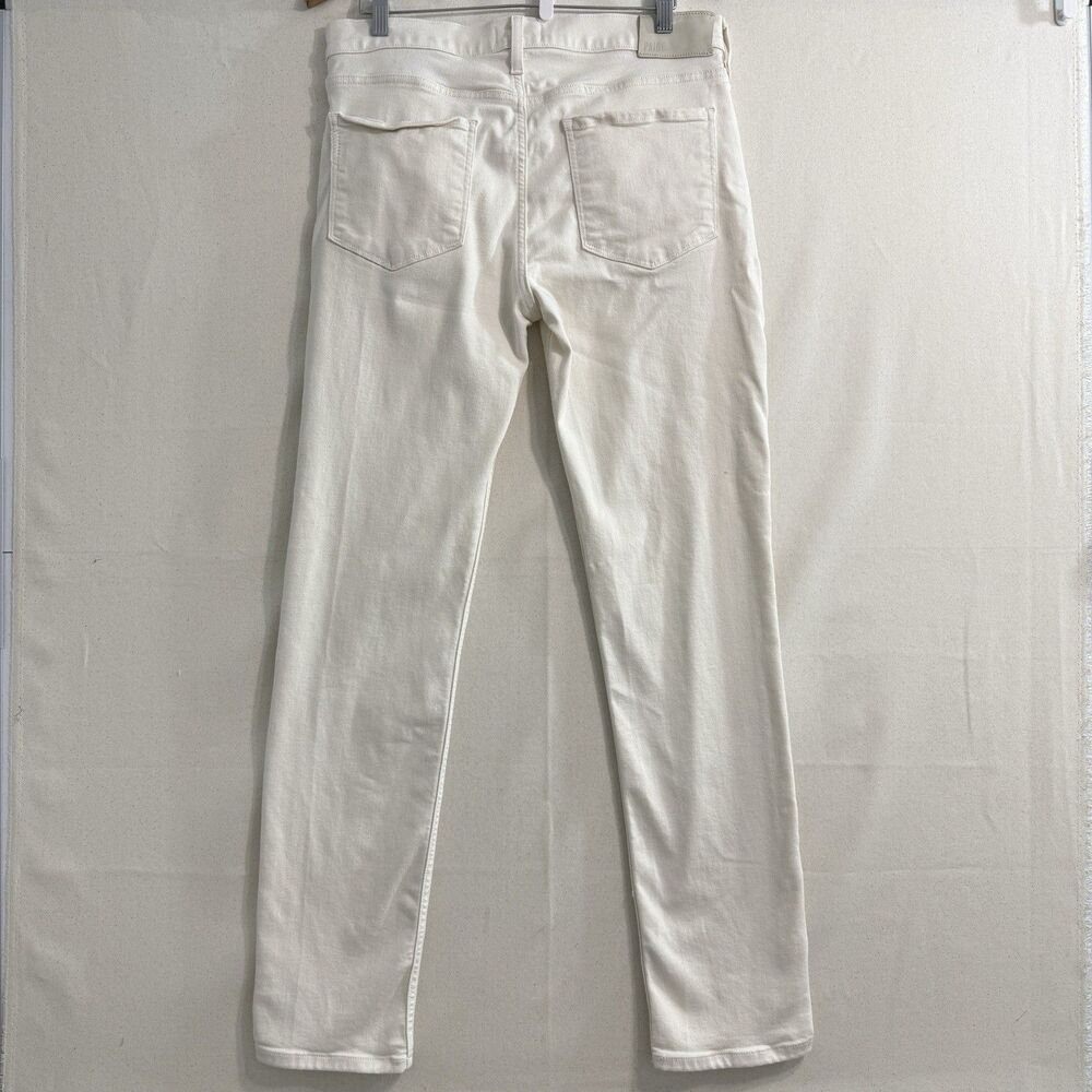 PAIGE Lennox Jeans Mens 33x32 White Slim Fit Stretch Denim Pants